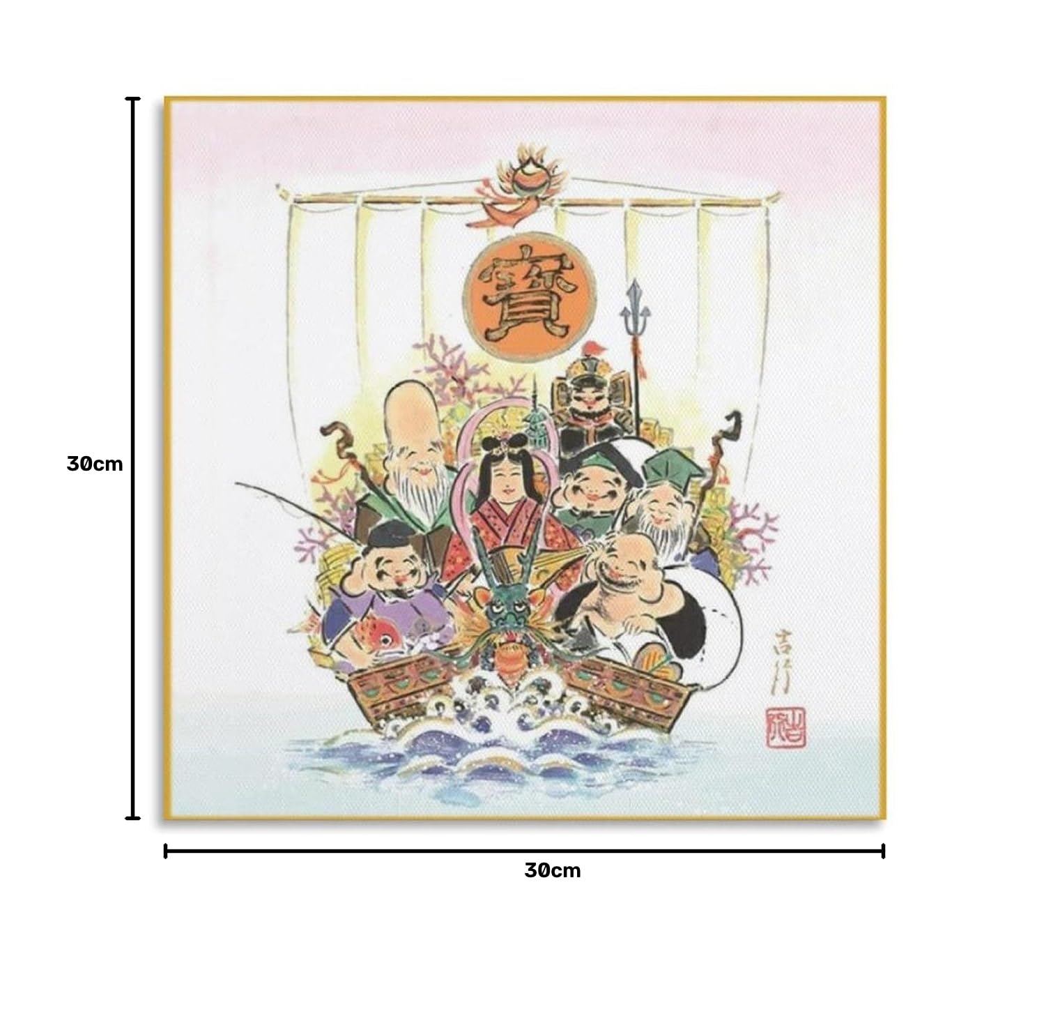 Amazon.co.jp: 七福神 ポスター ポスター 装飾 絵 キャンバス 壁アート